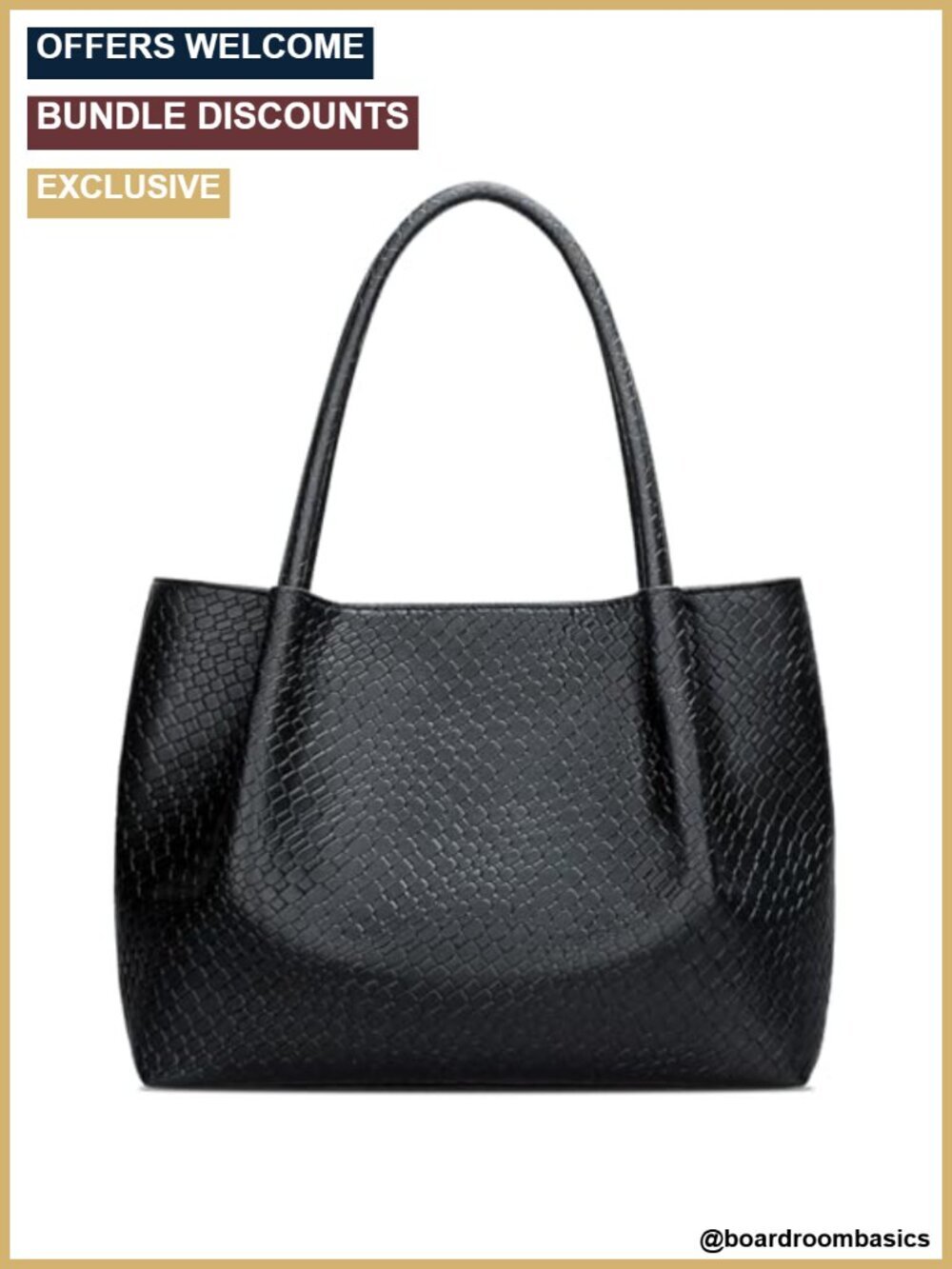 Vegan Leather Tote Bag Large Capacity Shoulder Purse Travel